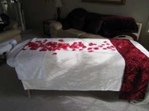 Rose petal massage for Valentine's day