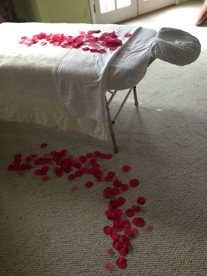 Rose petal massage
